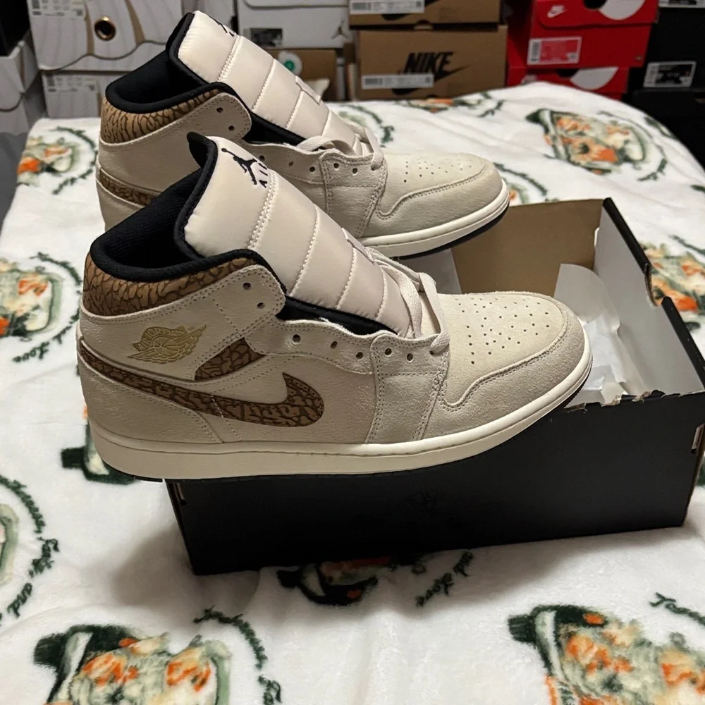 Jordan Athletic Shoes in Cream and Black